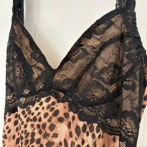 Betsey Johnson Black Lace Dress with Nude Lining and Pink Label